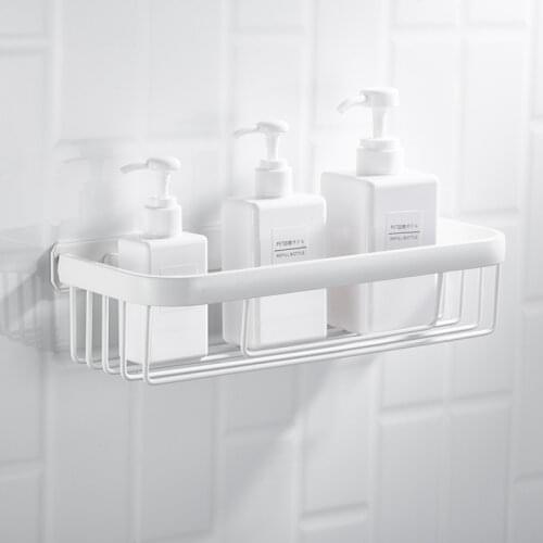 Space aluminum toilet rack white bathroom storage rack toilet wall-mounted storage shelf Nordic