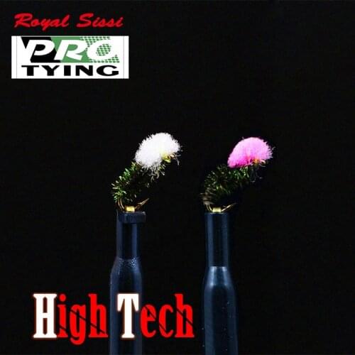 Hot 6pcs hand tied fly fishing peacock herl small flies 18#Emerger midge Larvae fly hook panfish surface UV reflective lure bait