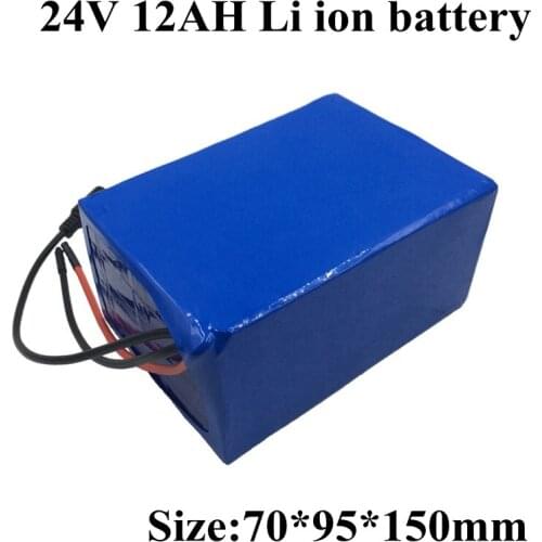 24v 12Ah 18650 Li-ion Battery Pack 12ah 24v Rechargeable Lithium Batteries with BMS for Ebike Motorcycles+2A Charger
