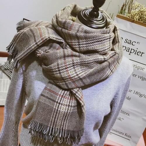 Fashion Scarf For Man Woman Houndstooth Scarves Winter Bufandas Plaid Mens Womens Winter Scarves Cashmere Blanket Scarf Ladies