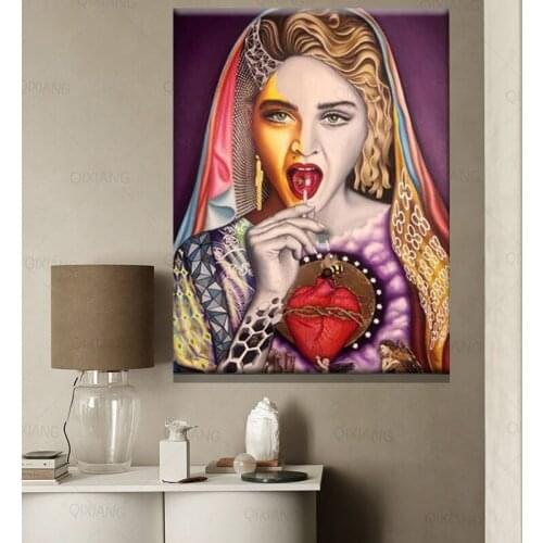 Wall Art Home Decoration Madonna Canvas Print Famous Character Painting Modular Singer Star Picture Posters Modern Living Room