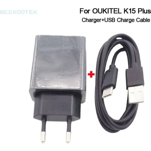 New Original Official Quick Charger Charging Adapter+USB Charge Cable Parts For Oukitel K15 Plus Smartphone