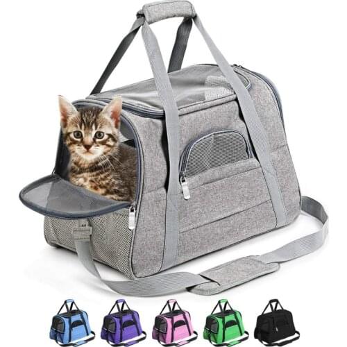 Pet Carrier Travel Cat Carrying Bag Portable Pets Backpack Breathable Car Safety Seat Cat Strap Multifunctional Foldable Pet Bag