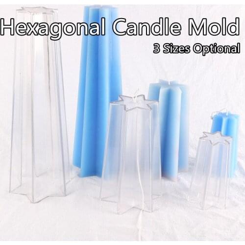 Hexagonal Candle Mold with Silicone Bottom, DIY Wax Candle Mould Handmade Candle Making Tools Accessories