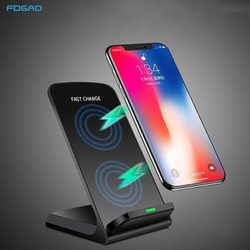 10W Quick Qi Wireless Charger Stand For iPhone SE2 XS MAX XR 11 Pro Samsung S20 S10 S9 Fast Charging Dock Station Phone Charger