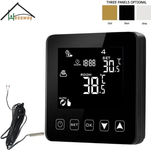 EU Memory function Programmable floor heating thermostat 16A for dual sensor