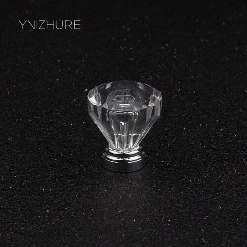 25mm 10pcs Transparent Cabinet Acrylic Clear Knob Drawer Cupboard Closet Dresser Pull Single Handle Kitchen Crystal Handles