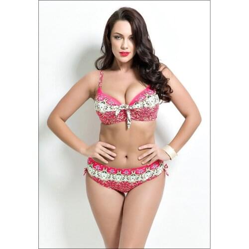 Sexy Plus Size Bikini Push Up Swimsuit Swimwear Women High Waist Bikinis Set 2021 New Beachwear Bathing Suit Biquini Party