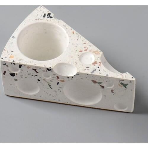 Silicone Mold Cement Cheese Shaped Succulent Flower Pot Mould Home Candlestick Craft Decorations