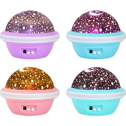 UFO Shaped Starry Sky LED Projector Light USB Children Bedroom Night Lamp