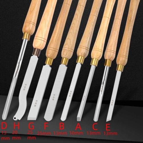 Woodworking Lathe Chisel Set High Speed Steel Skew Spindle Round Nose Gouge Wood Turning Tools With Wood Handle New
