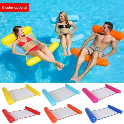 Outdoor Foldable Water Hammock Swimming Pool Inflatable Air Mattress Summer Beach Lounger Back Floating Chair Sleeping Bed