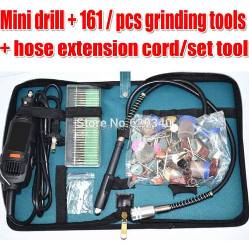 Rotary grinding Tool grinder+hose extension cord+30/pcs Grinding head+161/pcs grinding tools,grinder tools set Free shipping