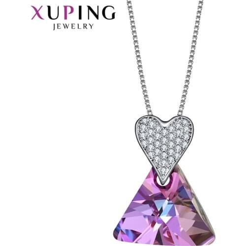Xuping Jewelry New Arrival Fashionable Crystals Pendant Necklace for Women Birthday Party Exquisit Gift 30341