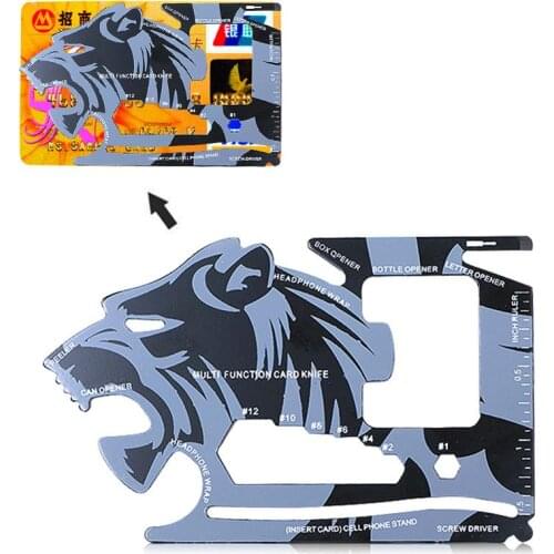 1Pcs Multi Function Fashion Charming Unique Credit Card Survival Tools Stainless Steel Bottle Opener 18 In 1 EDC Tool#268343