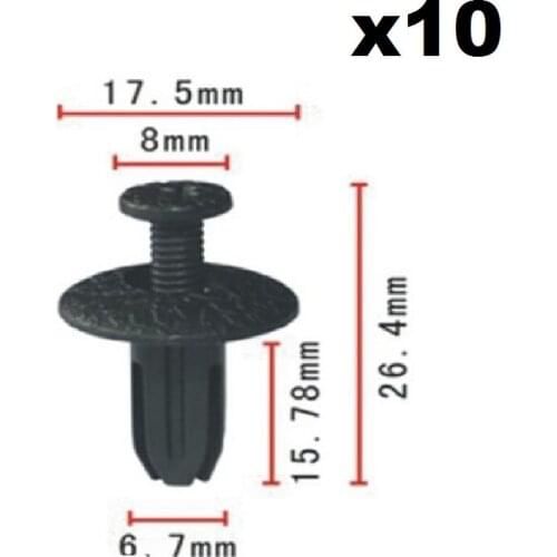 10x For Honda Screw expansion buckle 7mm / Nylon Retainer Clip