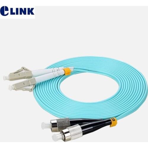 20pcs LC to FC Fiber Patchcords Duplex OM3 Multimode 2.0mm PVC cable 1 2 3 4 5 7 Meter optical fibre jumper free shipping ELINK