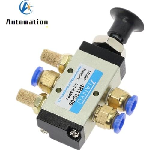 5 way 2 position Manual control valve Pneumatic air hand pull push valve 4R110-06 1/8" BSP + Fittings Connector silencer