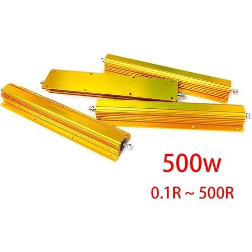 500W Aluminum Power Metal Shell Case Wirewound Resistor 0.1R ~ 500R 0.1 0.5 1 2 4 5 8 10 50 100 200 500 ohm