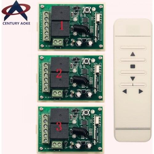 CENTURY AOKE Tubular motor garage door / projection screen / shutters DC12V RF Wireless Remote Control switch & 3* Receivers