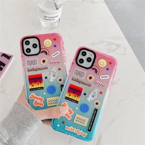 Funny Words for iPhone 11 Pro Xs Max XR X 7 8 Plus SE 2020 Case Transparent Dual Color Silicone Soft Cover