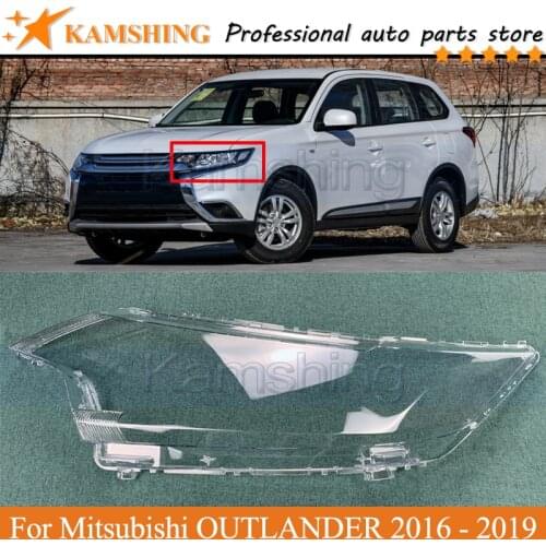 Kamshing Front bumper headlight Cover Car Lampshade For Mitsubishi OUTLANDER 2016 2017 2018 2019 head lamp CVOER Case