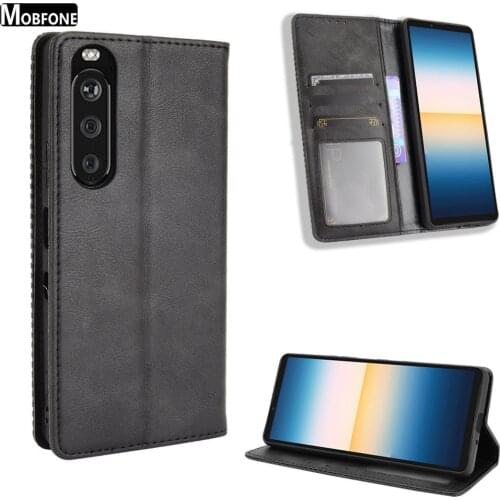 For Sony Xperia 1 III Case Luxury Flip PU Leather Wallet Magnetic Adsorption Full Cover For Sony Xperia 10 III 1 III Phone Bags