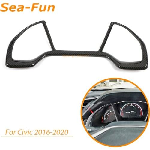 For Honda Civic 10th 2016 2017 2018 2019 2020 Dashboard Trim Cover Decorative Frame Sticker Interior Parts Car Accessories