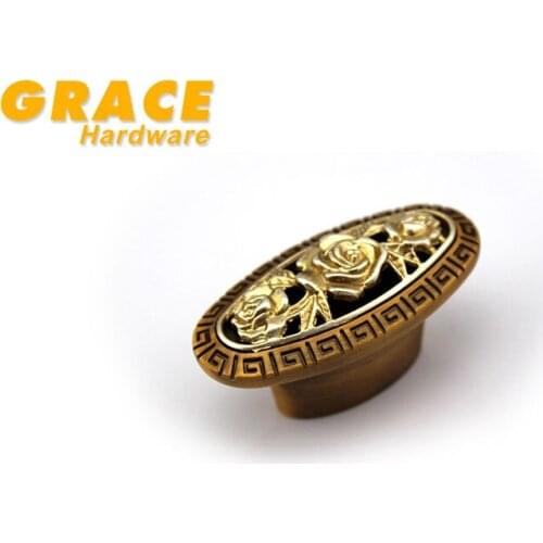 Decorative Antique Kitchen Cabinet Drawer Rose Of England Retro Handle (Length:58mm)