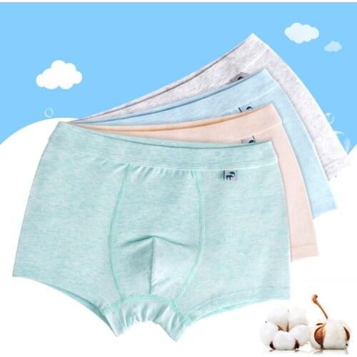 Fei Nier baby baby shorts childrens underwear childrens boxers pure color cotton underwear in the big childrens boxer