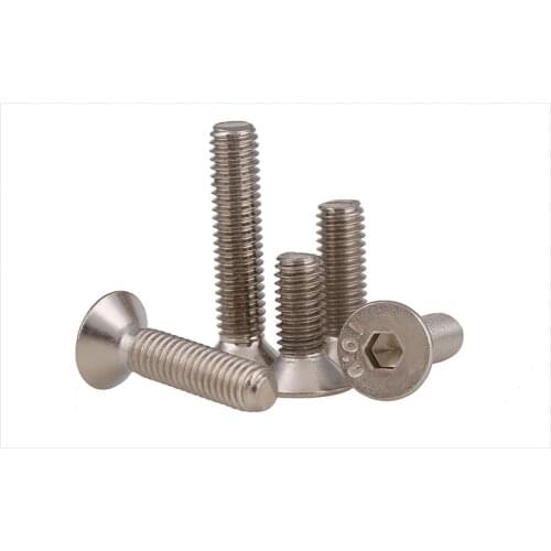 DIN7991 10.9 carbon steel countersunk head M1.6 M2 M2.5 M3 M4 screws bolts Nickel plating flat head screws Hex socket screws