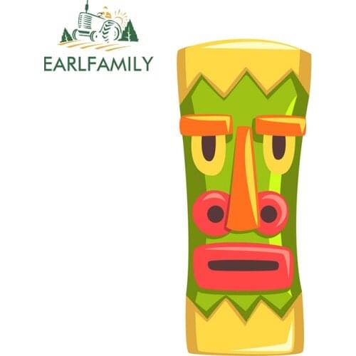 EARLFAMILY 13cm x 5.6cm for Hawaii Tiki Vinyl Car Stickers Motorcycle Helmet Personality JDM Assessoires Decal for VAN SUV