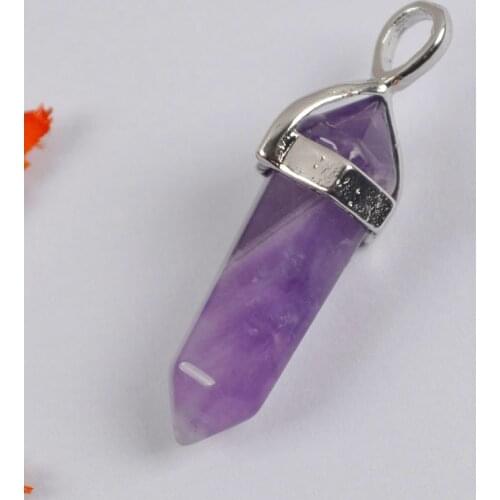 Purple Crystal Bead Lucky Point Pendant Jewelry For Woman Gift S1164