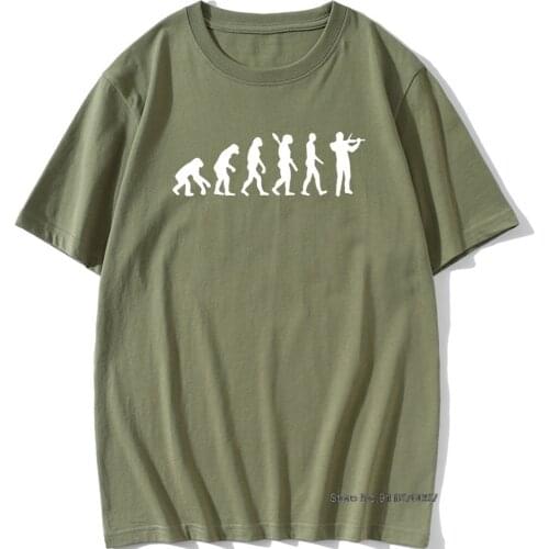 Fashion Evolution of Violin T Shirt Summer Style Men Short Sleeve Cotton Love Music T-shirt Funny Cool Violin Tshirt