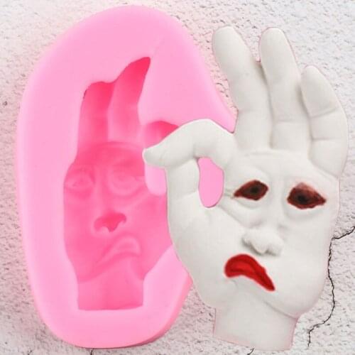 Halloween Hand Shape Silicone Mold DIY Cupcake Topper Fondant Cake Decorating Tools Soap Resin Candy Chocolate Gumpaste Moulds