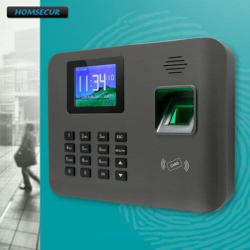 HOMSECUR Remote Access Biometric Fingerprint Attendance Time Clock With RFID Card Reader