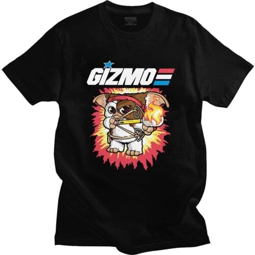 Kawaii Gremlins T-Shirt for Men Gizmo 80s Movie Tshirt Mogwai Monster Retro Sci Fi Casual Cotton Tee Tops Short Sleeve T Shirt