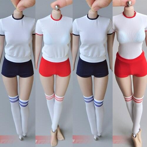 1/6 doll model accessories clothes 12 inch Japanese student sportswear short sleeve shorts