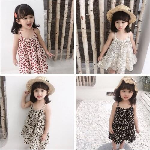 Girl Dress Summer 2019 New Baby Girl Leopard Print Dresses Baby Cake Dress for Party Toddler Strap Dresses Baby Girl Clothes