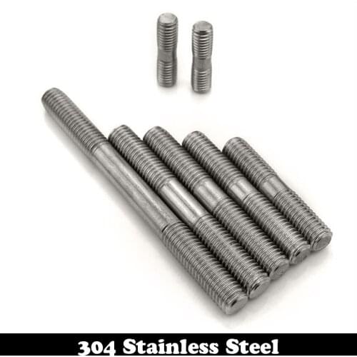 M16 M16*95 M16x95 M16*100 M16x100 M16*110 M16x110 304 Stainless Steel ss DIN835 Screw Headless Double End Thread Rod Bolt Stud