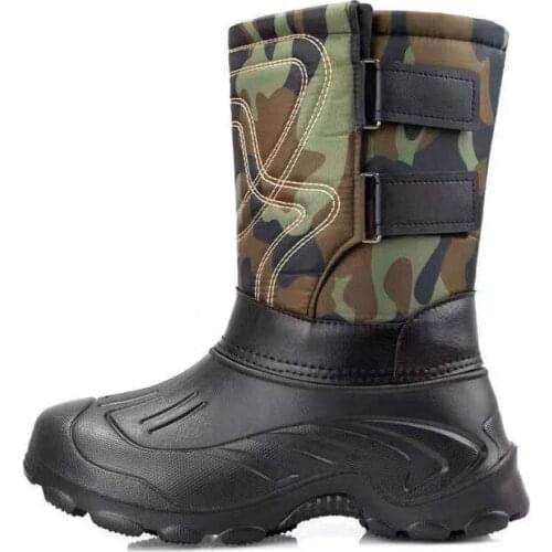 Waterproof and velvet warm thick-soled men snow boots lightweight labor insurance fishing boots cold boots M639