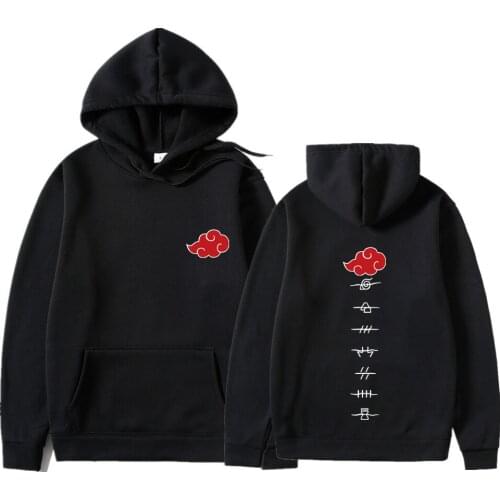 Mens Hoodies Sweatshirt Japan Anime Akatsuki Cloud Symbols Print Streetwear Hoodie Men Women Oversized Sweatshirt Pullover Hoody