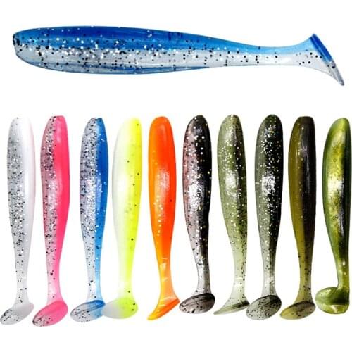 10pcs/lot bass soft bait 7cm 2g T tail fish jigging fishing lure swing spinner minnow swimbait whopper plopper pesca Pike lures