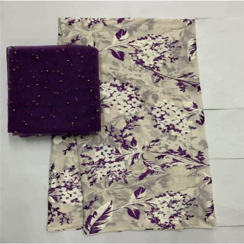 2020 Latest high quality embroidery printed silk chiffon fabric 5+2 Yards silk fabric for Ladies to wear soft comfortable.L78287