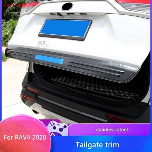 For Toyota RAV4 2019 2020 5th Tailgate Trim Strip 304 Stainless Steel Modified Tailstock Decorative Board