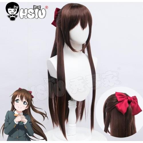 Osaka Shizuku Wig LoveLive PDP Perfect Dream Project cosplay HSIU Brand Dark brown long hair+Free hair accessories+Free wig cap