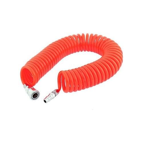 9 Meters Length 8mm x 5mm Polyurethane Coiled Air Hose Tubing Orange