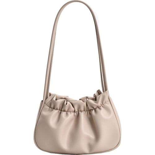 Europe and The United States Popular Autumn Western Style2021 New Trendy Fashion Ladies Bag Fold Texture One-shoulder Armpit Bag