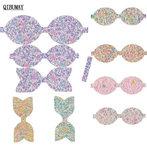 QIBUMAY Glitter Hair Bow Materials Handmade Baby Hair Clips Decoration Girls Sweet Headwear Accessories DIY Crafts Supplies