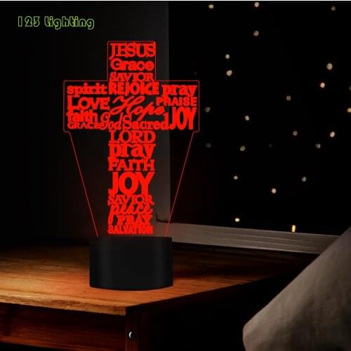 Multicolour Acrylic Cross LED Night lights Button Dimming USB Plug Night lamp Bedside Decoration Atmosphere Lighting Fixtures